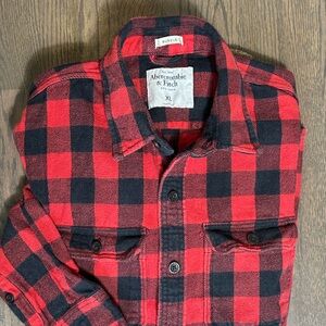 Abercrombie & Fitch Red and Black Checkered Shirt